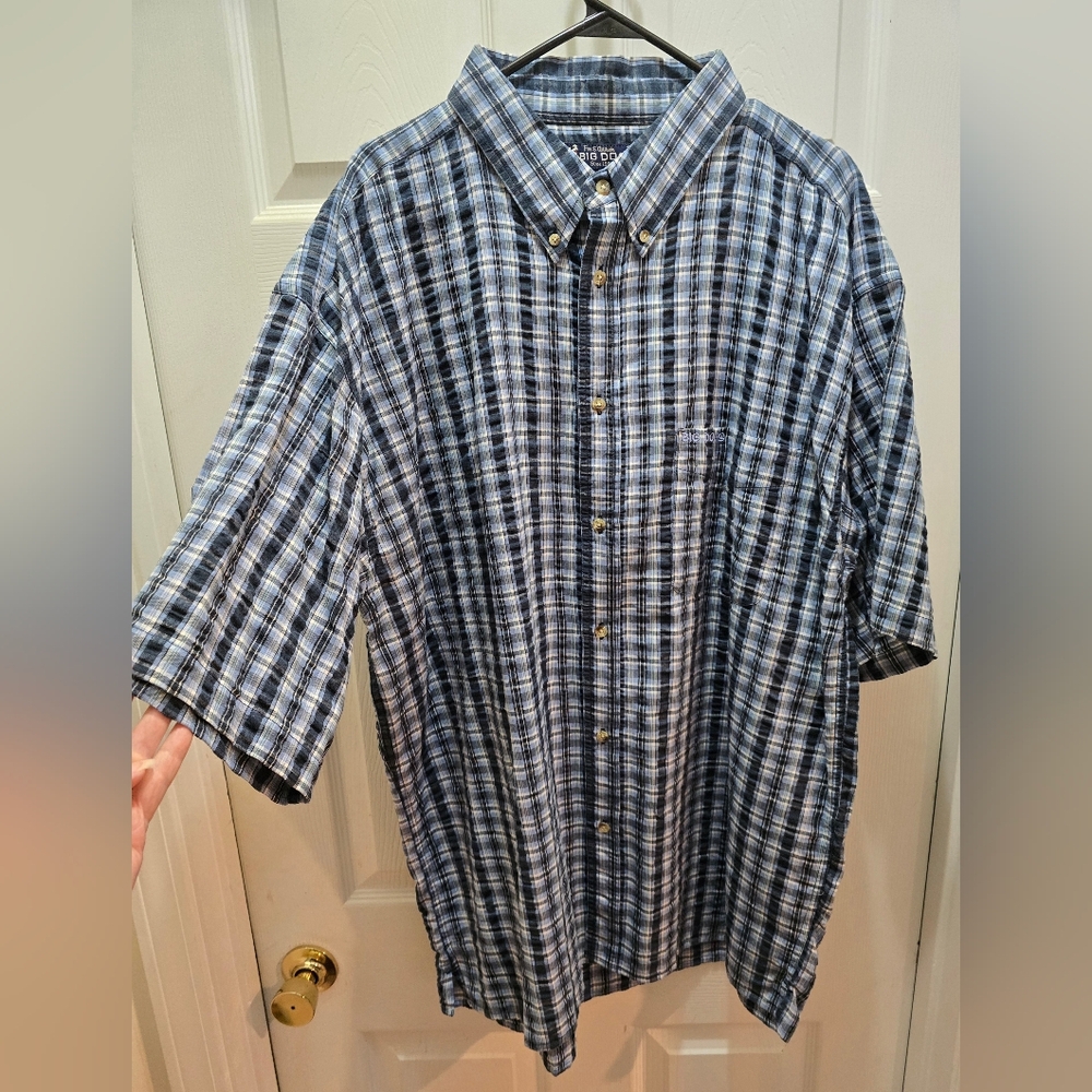 Big Dogs Navy and White Plaid Shirt 2x